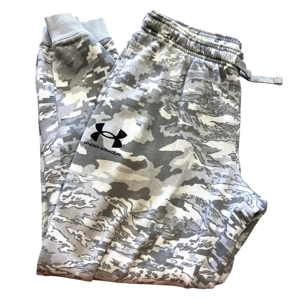 Under Armour Gray Two Tone Camo Joggers Loose Fit Youth XL